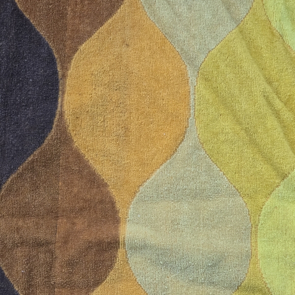 Vintage 70’s Retro Cannon Royal Family 2 Bath Towels Cotton Yellow Brown Orange - Picture 3 of 9